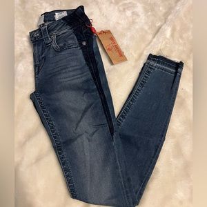 True Religion Women's Curvy Skinny Jeans Dark Wash Size 24